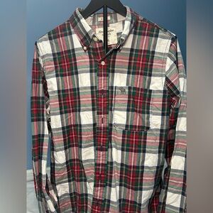 Abercrombie & Fitch Men's Multicolor Plaid Shirt y2k